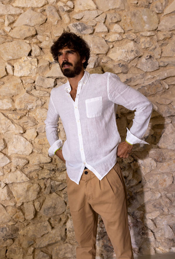 Chemise BALI Lin Blanc Optique