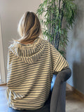 Sweat capuche marinière gris/beige 51177