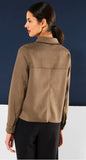 Veste en velours couleur unie beige